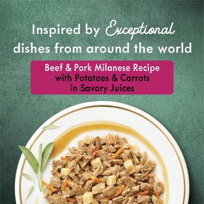 Show full view: Fancy Feast Medleys Beef & Pork Milanese with Carrots & Potatoes in Savory Juices Wet Cat Food, 3-oz can, case of 24 slide 4 of 11