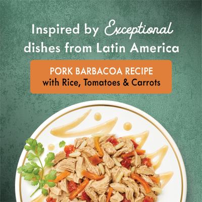 Show full view: Fancy Feast Medleys Pork Barbacoa with Rice, Tomatoes & Carrots in Savory Juices Wet Cat Food, 3-oz can, case of 24 slide 4 of 11