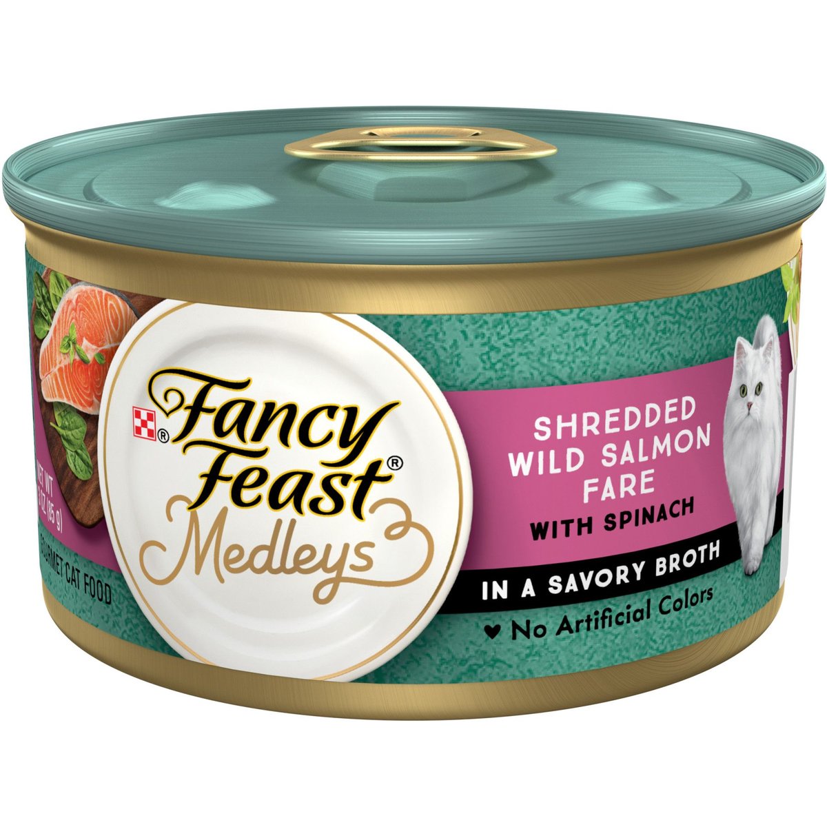 Fancy Feast Elegant Medleys Shredded Salmon Cat Food, 3-oz, 24 ct