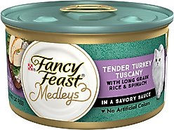 Fancy Feast Medleys Tender Turkey Tuscany Canned Cat Food, 3-oz, case of 24