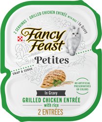Fancy Feast Petites In Gravy Grilled Chicken with Rice Entree Wet Cat Food, 24 Servings, 2.8-oz tray, case of 12