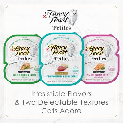 Show full view: Fancy Feast Petites In Gravy Grilled Chicken with Rice Entree Wet Cat Food, 24 Servings, 2.8-oz tray, case of 12 slide 8 of 11