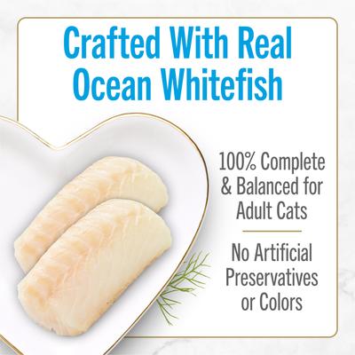 Show full view: Fancy Feast Petites In Gravy Ocean Whitefish with Tomato Entree Wet Cat Food, 24 Servings, 2.8-oz tray, case of 12 slide 5 of 11