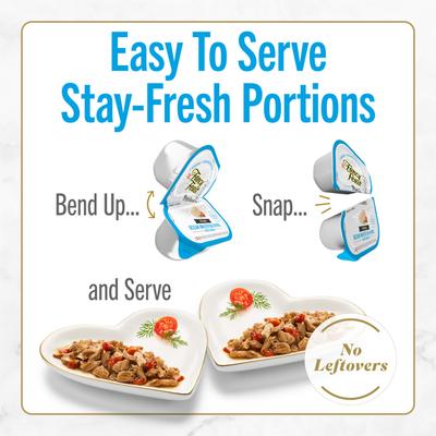 Show full view: Fancy Feast Petites In Gravy Ocean Whitefish with Tomato Entree Wet Cat Food, 24 Servings, 2.8-oz tray, case of 12 slide 6 of 11