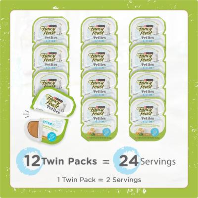 Show full view: Fancy Feast Petites Tender Chicken Entree Pate Gourmet Wet Kitten Food, 2.8-oz tub, case of 12 slide 3 of 11