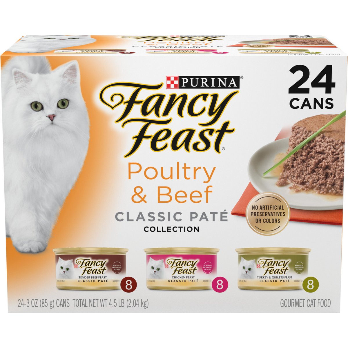 Fancy Feast Poultry & Beef Variety Pack Canned Cat Food, 3-oz, 24 ct