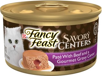 Fancy Feast Savory Centers Beef Canned Cat Food, 3-oz can, case of 24
