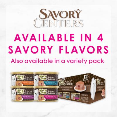 Show full view: Fancy Feast Savory Centers Salmon Canned Cat Food, 3-oz, case of 24 slide 6 of 10