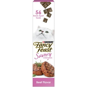 Fancy Feast Savory Cravings Beef Flavor Limited Ingredient Soft Cat Treats, 1-oz box