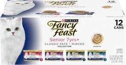 Fancy Feast Senior 7+ Chicken, Beef & Tuna Feasts Variety Pack Canned Cat Food, 3-oz can, case of 12