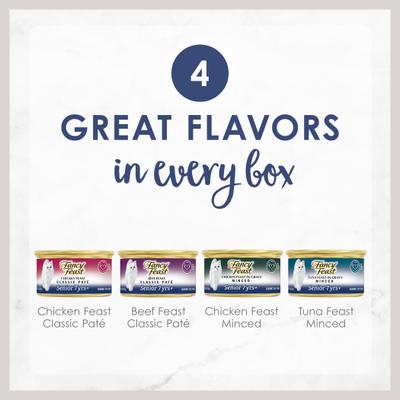 Show full view: Fancy Feast Senior 7+ Chicken, Beef & Tuna Feasts Variety Pack Canned Cat Food, 3-oz can, bundle of 24  slide 4 of 13