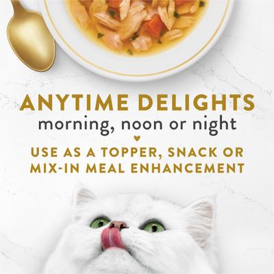 Show full view: Fancy Feast Senior Classic with Skipjack Tuna & Vegetables in Broth Cat Food Complement & Topper, 1.4-oz pouch, case of 16 slide 4 of 11