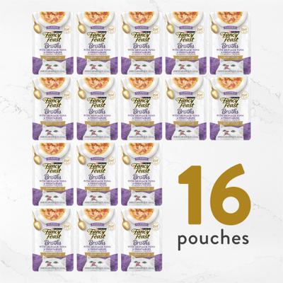 Show full view: Fancy Feast Senior Classic with Skipjack Tuna & Vegetables in Broth Cat Food Complement & Topper, 1.4-oz pouch, case of 16 slide 8 of 11