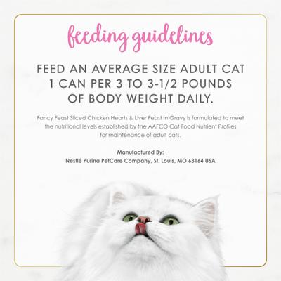 Show full view: Fancy Feast Sliced Chicken Hearts & Liver Feast in Gravy Canned Cat Food, 3-oz, case of 24 slide 8 of 12