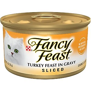 Fancy Feast Sliced Turkey Feast in Gravy Canned Cat Food, 3-oz, case of 24