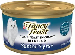 Fancy Feast Tuna Feast in Gravy Minced Senior 7+ Canned Cat Food, 3-oz can, case of 24