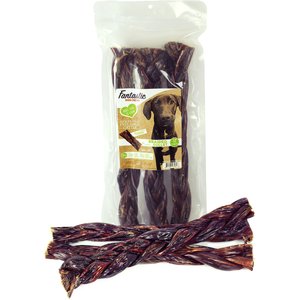 Fantastic Dog Chews 12" Braided Beef Gullet Sticks Dog Chews, 3 Pack