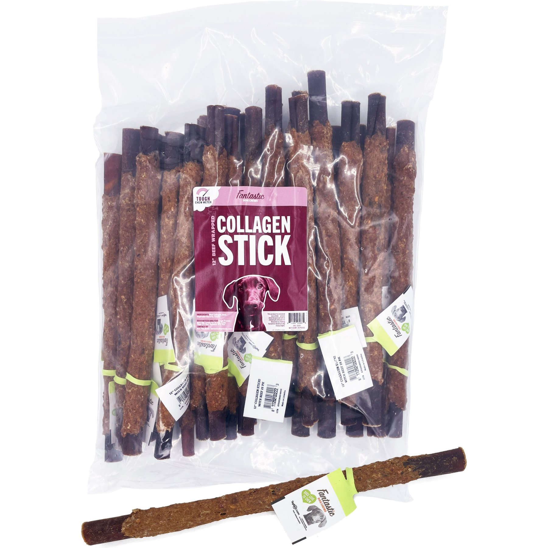 Fantastic Dog Chews 12-inch Collagen Stick with Beef Dog Chew, 1 count