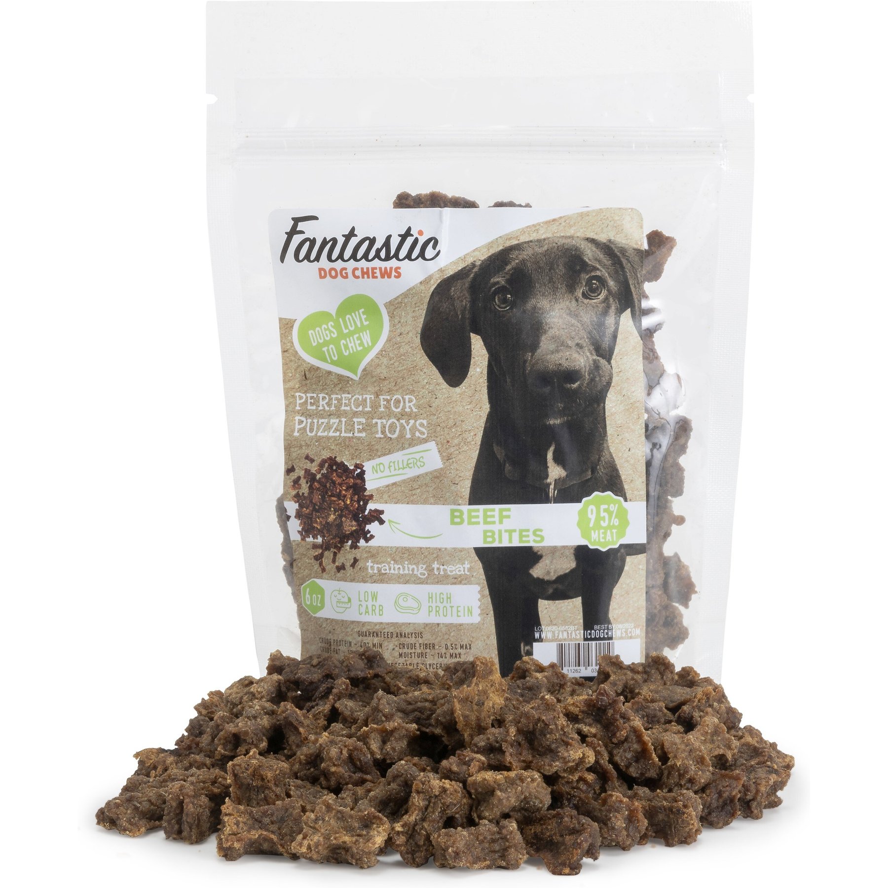 Fantastic Dog Chews 95% Beef Bites Dog Treats, 6-oz bag