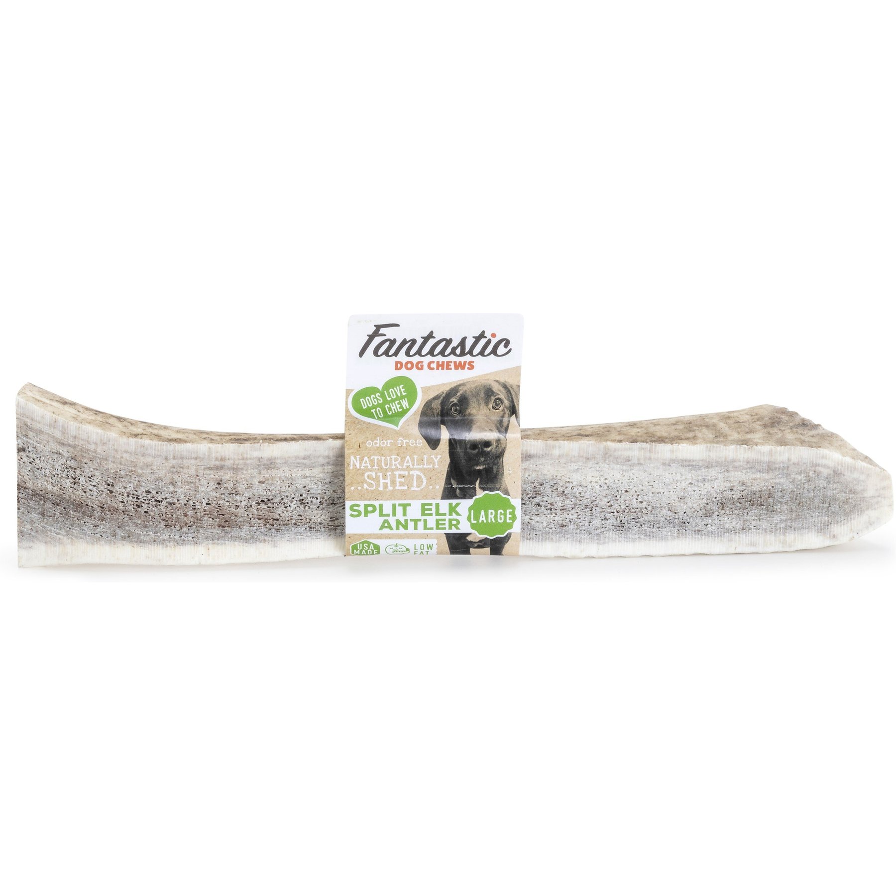 Fantastic Dog Chews Split Elk Antler Dog Treat, Large