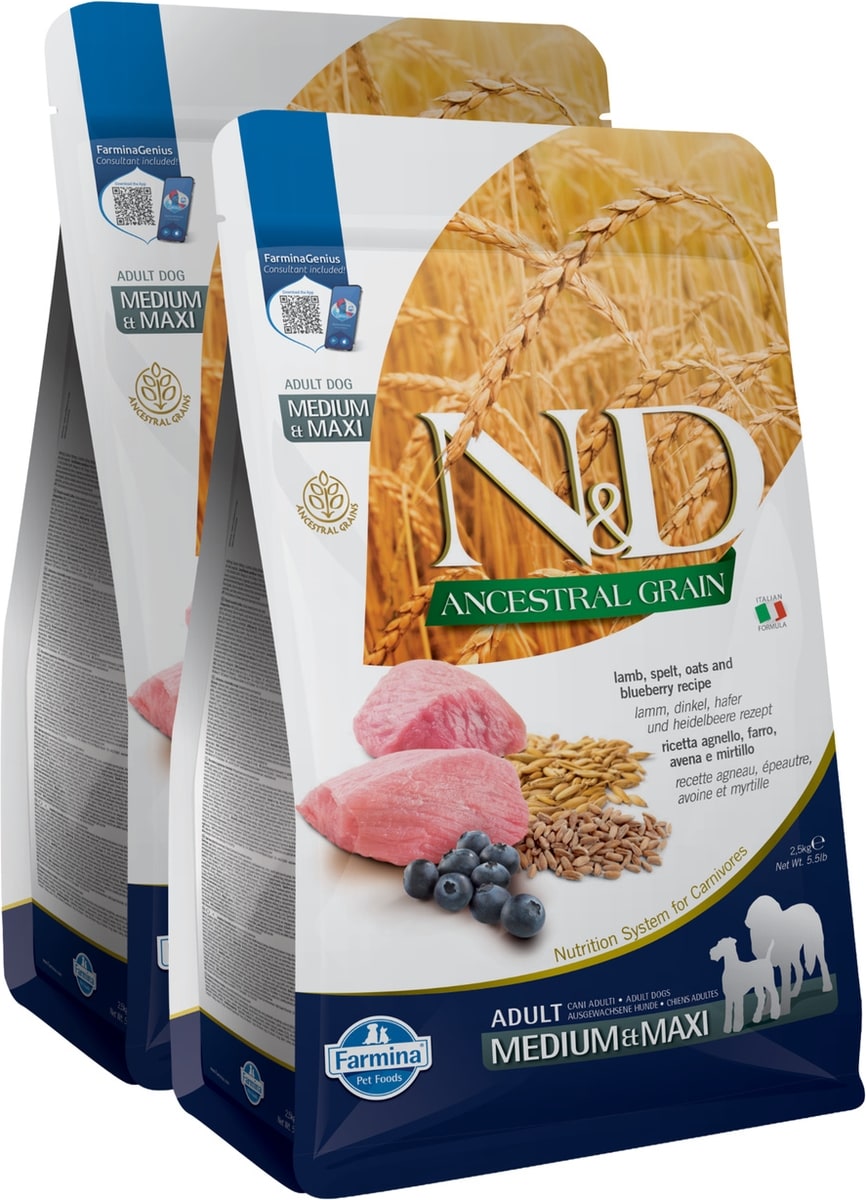 Farmina N&D アンセストラルグレイン 成犬用 800g×10 FARMINA N&D Ancestral Grain Lamb & Blueberry Medium & Maxi Adult