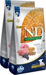 Farmina N&D Ancestral Grain Lamb & Blueberry Recipe Puppy Mini Dry Dog Food, 30.8-lb bundle