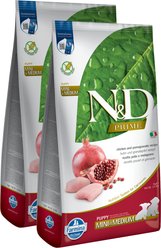 Farmina N&D Prime Chicken & Pomegranate Mini Puppy Dry Dog Food, 30.8-lb bundle