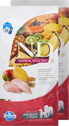 Farmina N&D Tropical Selection Chicken Adult Medium & Maxi Dry Dog Food, 44-lb bundle