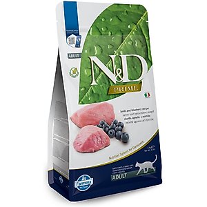 Farmina N&D Prime Lamb & Blueberry Recipe Adult Cat Dry Food, 3.3-lb bag
