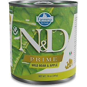 Farmina Natural & Delicious Prime Boar & Apple Canned Dog Food, 10-oz can, case of 6
