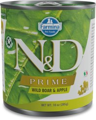 Farmina Natural & Delicious Prime Boar & Apple Canned Dog Food, 10-oz can, case of 6