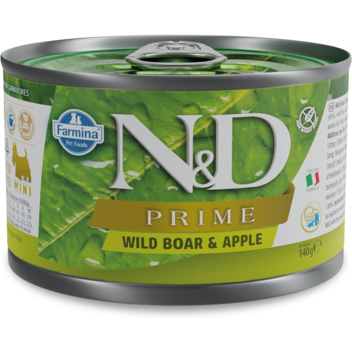 Farmina Natural & Delicious Prime Boar & Apple Canned Dog Food, 4.9-oz can, case of 6