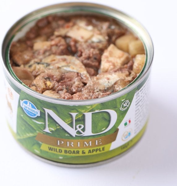 Apple Boar FARMINA Natural & Delicious Prime Boar & Apple Canned Dog Food, 4.9-oz ...