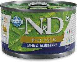 Farmina Natural & Delicious Prime Lamb & Blueberry Canned Dog Food, 4.9-oz can, case of 6