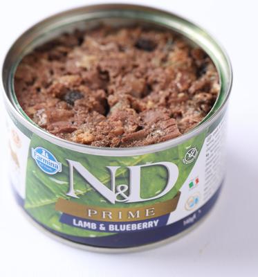 Show full view: Farmina Natural & Delicious Prime Lamb & Blueberry Canned Dog Food, 4.9-oz can, case of 6 slide 3 of 11