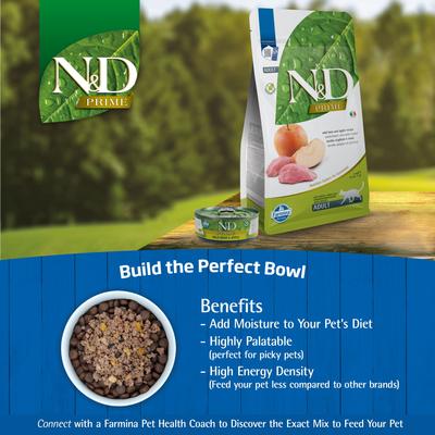 Show full view: Farmina N&D Prime Boar & Apple Grain-Free Dry Cat Food, 3.3-lb bag slide 8 of 11