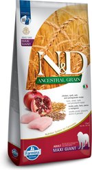 Farmina N&D Ancestral Grain Canine Adult GMO-Free Chicken Spelt Oats Pomegranate Maxi Giant Dry Dog Food, 26.4-lb bag