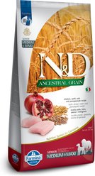 Farmina N&D Ancestral Grain Chicken & Pomegranate Medium & Maxi Senior Dry Dog Food, 5.5-lb bag