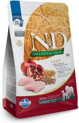 Farmina N&D Ancestral Grain Chicken & Pomegranate Recipe Medium & Maxi Adult Light Dry Dog Food, 5.5-lb bag