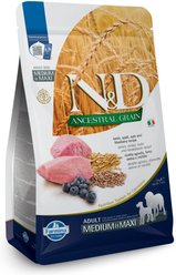 Farmina N&D Ancestral Grain Lamb & Blueberry Medium & Maxi Adult Dry Dog Food, 5.5-lb bag slide 1 of 9