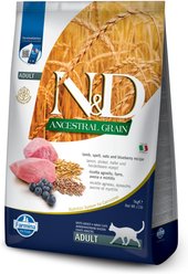 Farmina N&D Ancestral Grain Lamb & Blueberry Recipe Adult Cat Dry Food, 11-lb bag