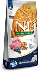Farmina N&D Ancestral Grain Lamb & Blueberry Recipe Puppy Medium & Maxi Dry Dog Food, 26.5-lb bag