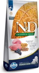 Farmina N&D Ancestral Grain Lamb & Blueberry Recipe Puppy Medium & Maxi Dry Dog Food, 26.5-lb bag