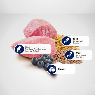 Show full view: Farmina N&D Ancestral Grain Lamb & Blueberry Recipe Puppy Medium & Maxi Dry Dog Food, 26.5-lb bag slide 6 of 11