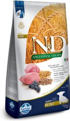Farmina N&D Ancestral Grain Lamb & Blueberry Recipe Puppy Mini Dry Dog Food, 15.4-lb bag
