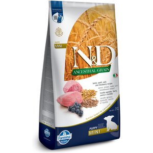 Farmina N&D Ancestral Grain Lamb & Blueberry Recipe Puppy Mini Dry Dog Food, 15.4-lb bag