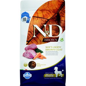 Farmina N&D Brown Coat Canine Formula Adult GMO-Free Lamb, Carrot & Kelp Mini Dry Dog Food, 4.4-lb bag