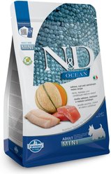 Farmina N&D Ocean Canine Adult GMO-Free Salmon, Cod, Cantaloupe Mini Dry Dog Food, 15.4-lb bag