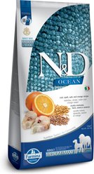 Farmina N&D Ocean Codfish & Orange Ancestral Grain Medium & Maxi Adult Dry Dog Food, 26.5-lb bag