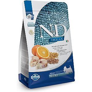 Farmina N&D Ocean Codfish & Orange Ancestral Grain Mini Adult Dry Dog Food, 5.5-lb bag